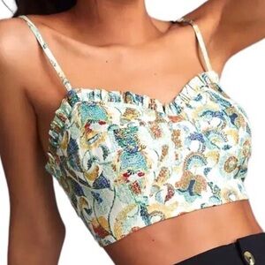 Anthropologie Multicolor Patterned Crop Top
